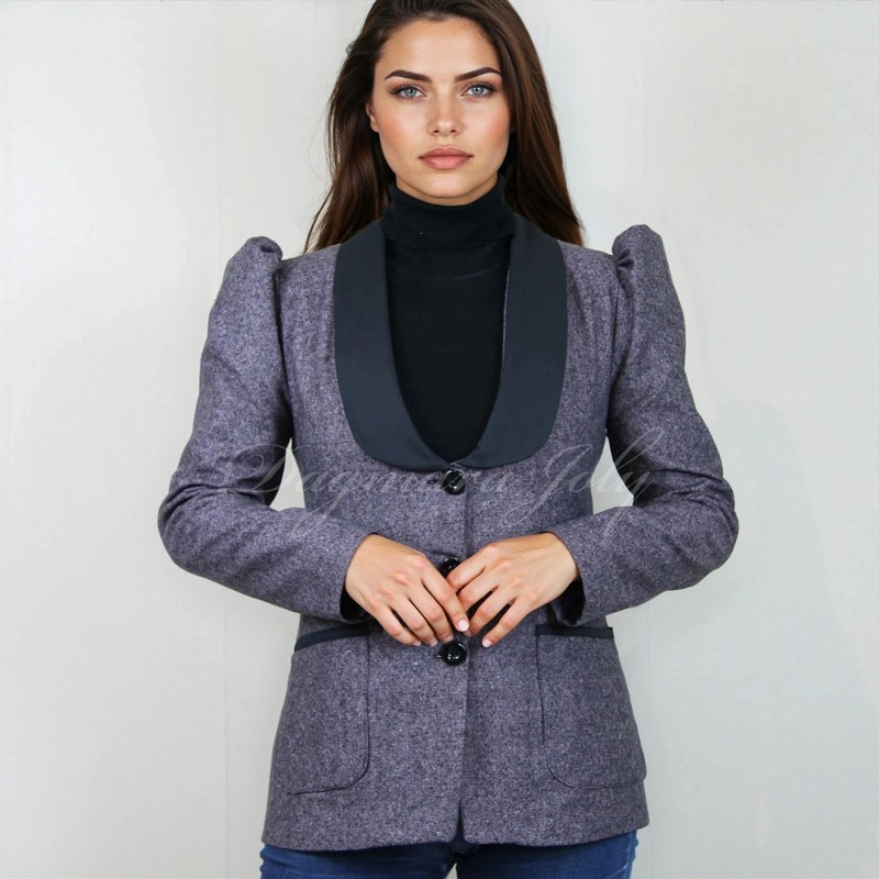 Made-to-measure tweed blazer for professional office wear