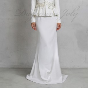 Tailleur Jupe de Mariée en Crepe- Tenue mariage civil femme