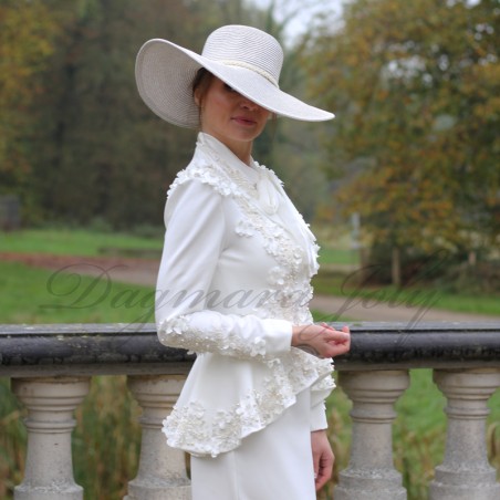 Hand-Embellished Bridal Jacket  - Peplum Wedding Blazer - Couture Wedding Cover-Up - Made to Order and measure