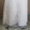 Modest minimalist Chantilly lace wedding gown