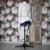 Full view of pleated peplum bridal blazer
