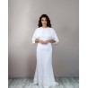 Robe de Mariée en Dentelle de Chantilly - Dos Nu et Manches Cape Papillon
