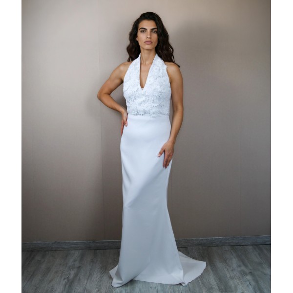 Robe de mariée fourreau en...