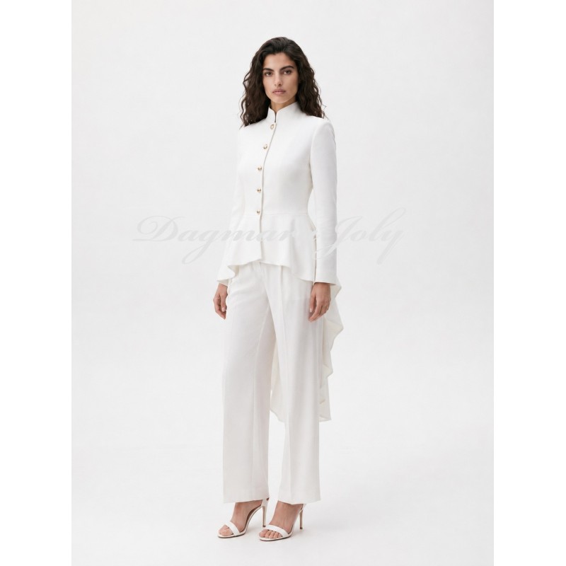 Tailleur de mariée  moderne et minimaliste avec pantalon droit