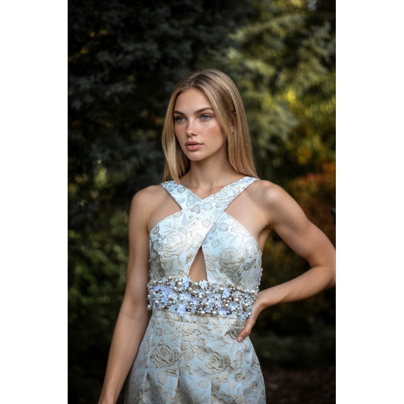Image of the dress model wearing mini wedding dress