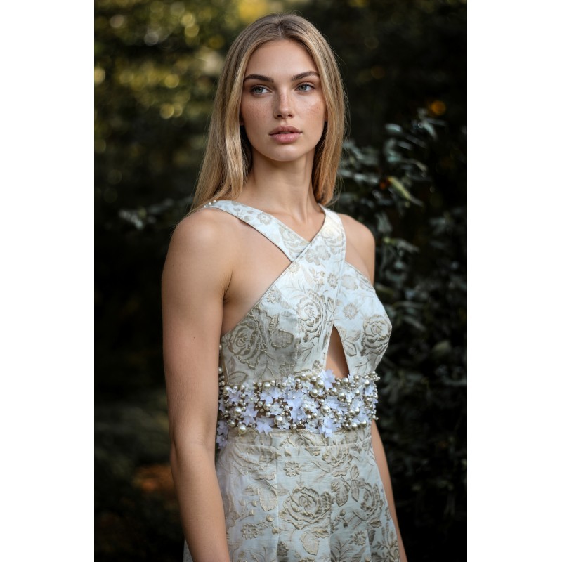 Detail of the hand applied couture embellishments