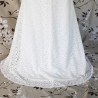 Minimalist Lace Wedding Dress with Train, V Back and Square Neckline