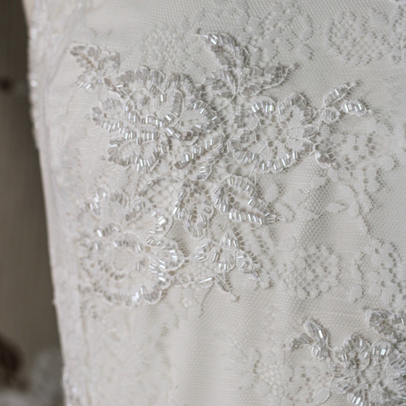 Chantilly Lace Mermaid Wedding Dress - Halter Neck, Made to Measure