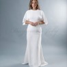 Robe de Mariée en Dentelle de Chantilly - Dos Nu et Manches Cape Papillon