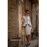 Women gray peplum jacket