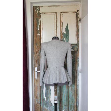 Women gray peplum jacket