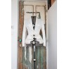 Veste courte asymétrique blanche en soie, style basque sur mesure pour mariée ou soirée