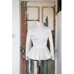 White peplum women jacket