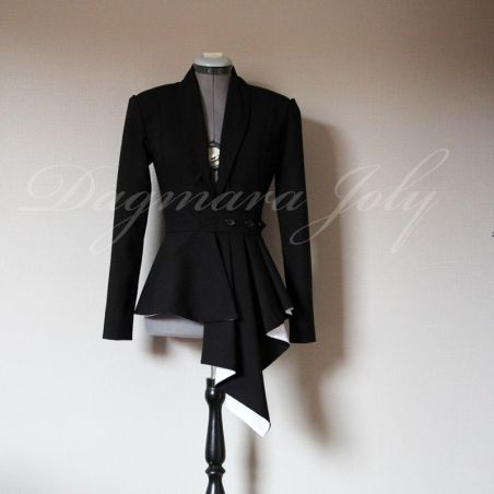 Asymmetrical peplum shawl collar blazer, made to measure