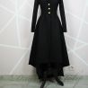 Women black asymmetrical long warm winter coat, made to measure