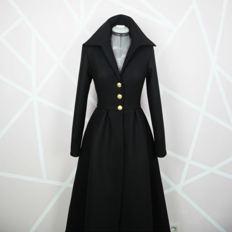 black asymmetrical coat