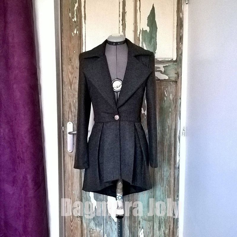 Gray asymmetrical ladies jacket