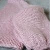 Hand knitted pink mohair high collar sweater