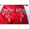 Robe rouge en lin, mi-longue, manches courtes, dos ouvert, fabrication française