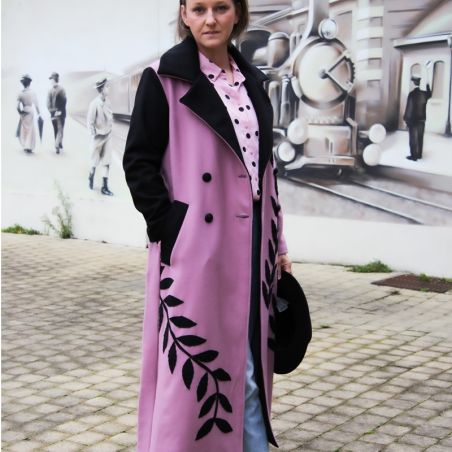 Manteau long laine hiver femme double boutonnage, fabrication française