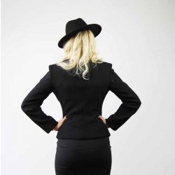 Women's black asymmetrical outdoor jacket