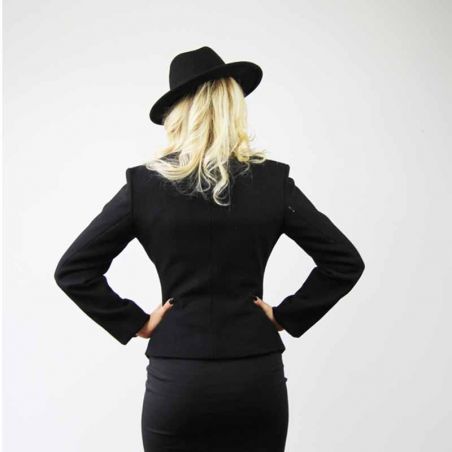 Veste noire asymétrique femme