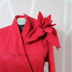 Red asymmetrical original ladies jacket
