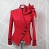 Red woolen asymmetrical women jacket / blazer