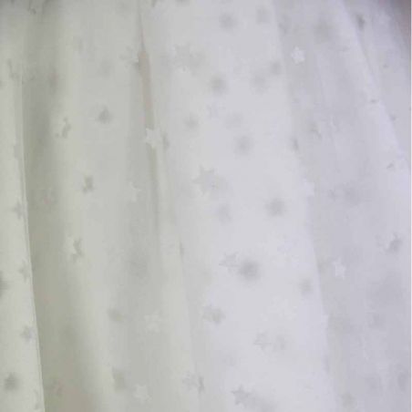 White hand embroidered linen wedding dress