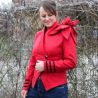 Veste / blazer femme , coupe asymétrique, en laine rouge