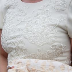 Off white mi length wedding dress