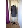 Gray asymmetrical long peplum tailored jacket