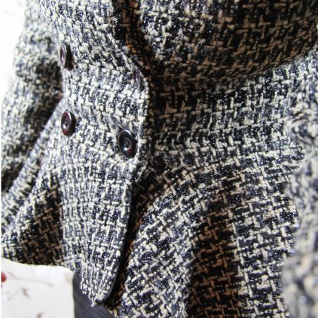 Veste en tweed à basque asymetrique femme