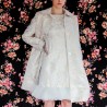 White jacquard short bouton down A line coat