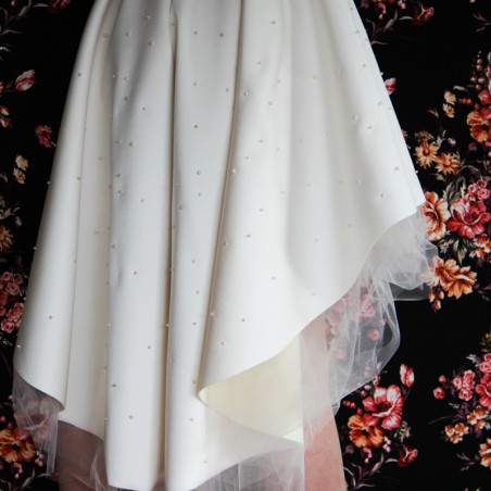 Robe ivoire asymétrique sans manches