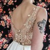 Robe ivoire asymétrique sans manches