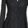 Black woolen peplum tailored jacket