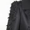 Black woolen peplum tailored jacket