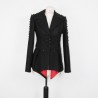 Black woolen peplum tailored jacket