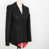 Black woolen peplum tailored jacket