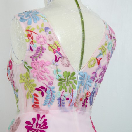 Short floral sleeveless tulle dress
