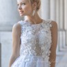 Mid length lace wedding sleeveless dress