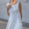 White short simple  sleeveless wedding dress