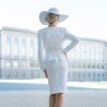 White wedding beaded peplum jacket