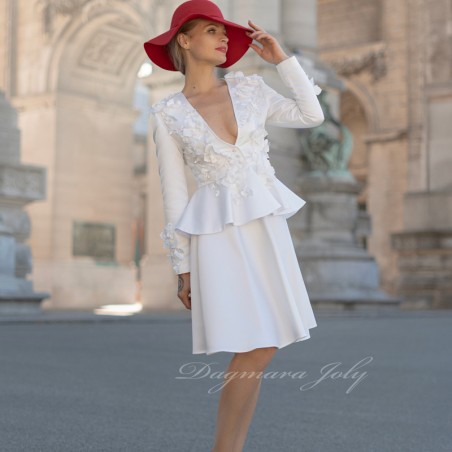 Wedding peplum skirt suit