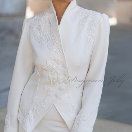 Veste de mariée asymétrique