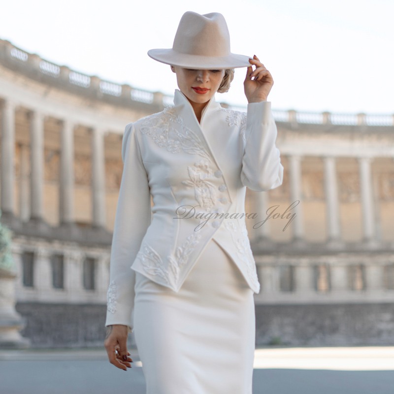 asymmetrical wedding women jacket