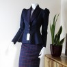 Navy pencil skirt suit made to measure