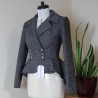Double breasted gray tweed peplum blazer , made to measure