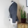 Double breasted gray tweed peplum blazer , made to measure